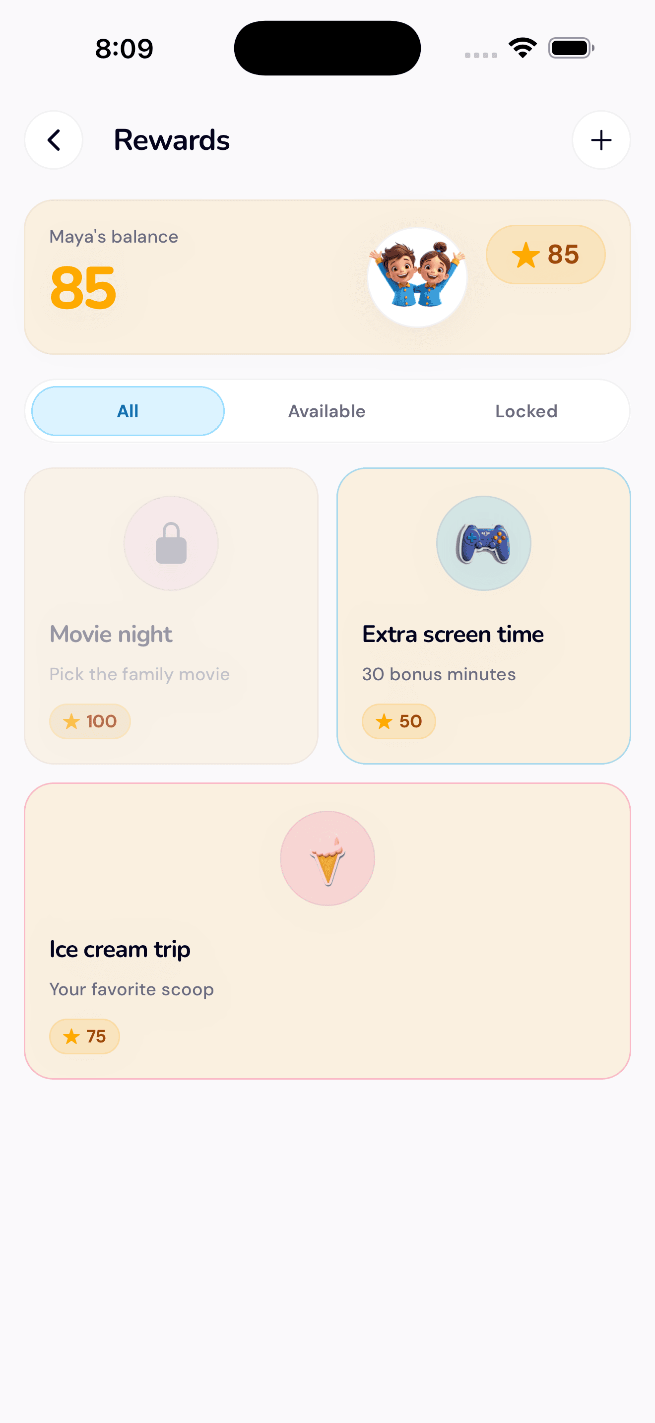 Actual Tydified rewards screen